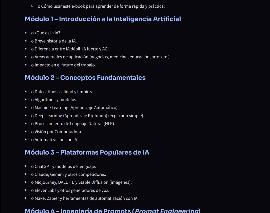 E-Book IA Fácil: Aprende lo fundamental en pocas Horas ! + BONUS EXCLUSIVO !!