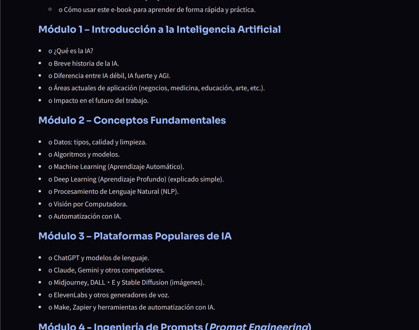 E-Book IA Fácil: Aprende lo fundamental en pocas Horas ! + BONUS EXCLUSIVO !!