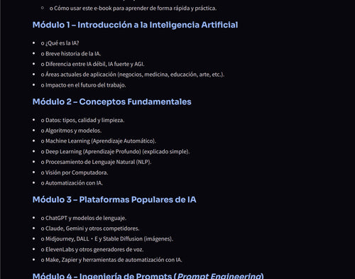 E-Book IA Fácil: Aprende lo fundamental en pocas Horas ! + BONUS EXCLUSIVO !!